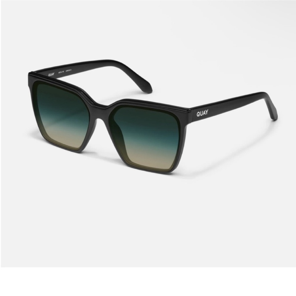 Quay Australia Black Frame with Green Gradient Lenses Sunglasses